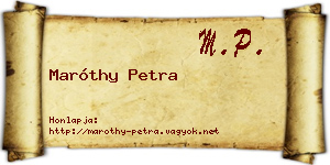Maróthy Petra névjegykártya