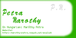 petra marothy business card